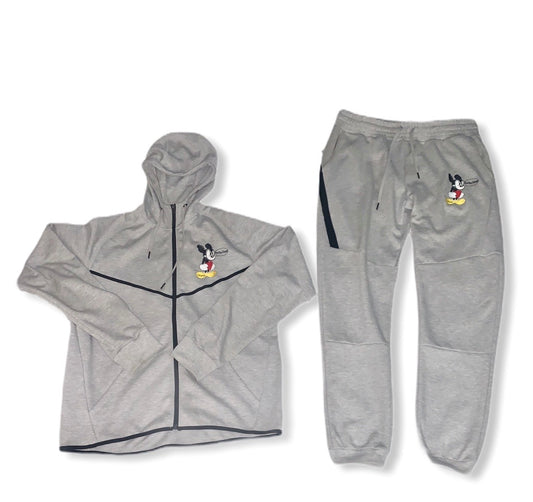 Women's Gray Mickey Mouse "Are you dumb" Tech Fleece