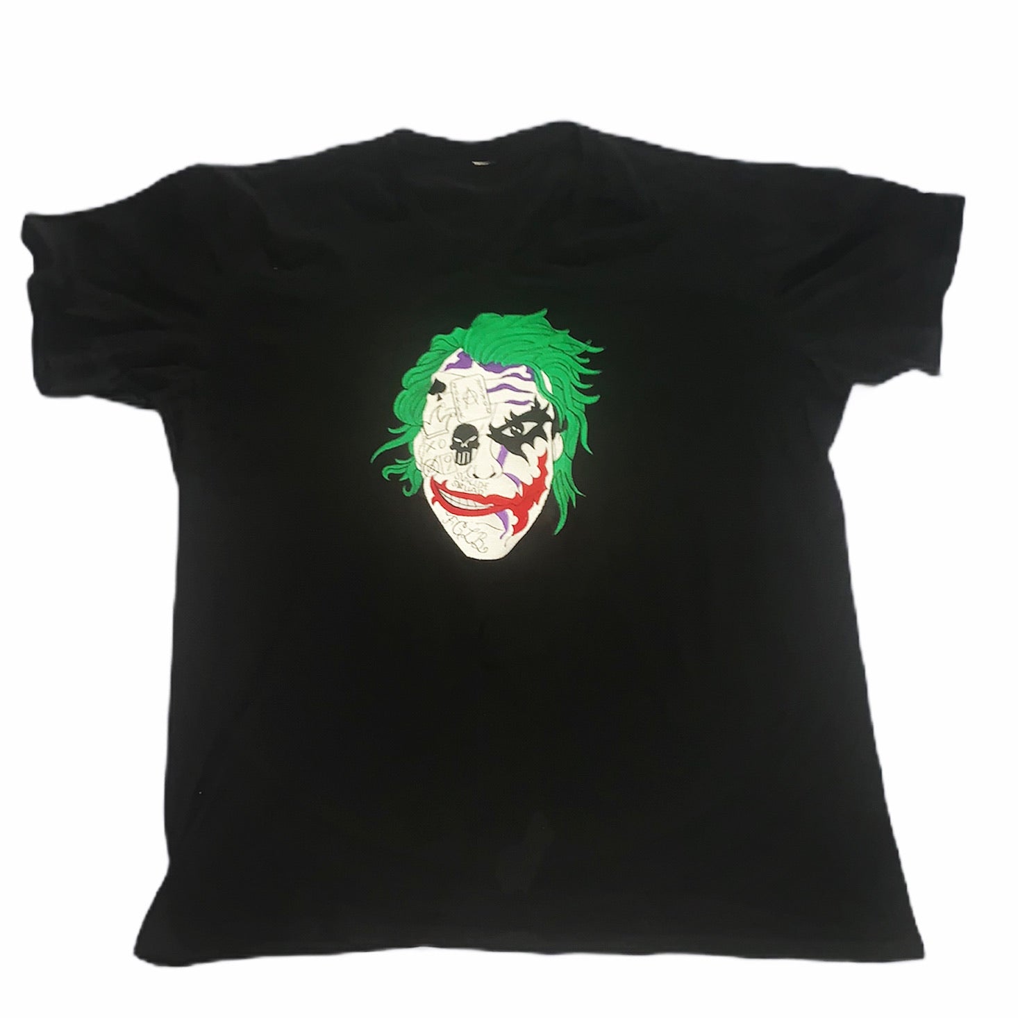 Menswear Black Custom Joker Logo T-shirt 