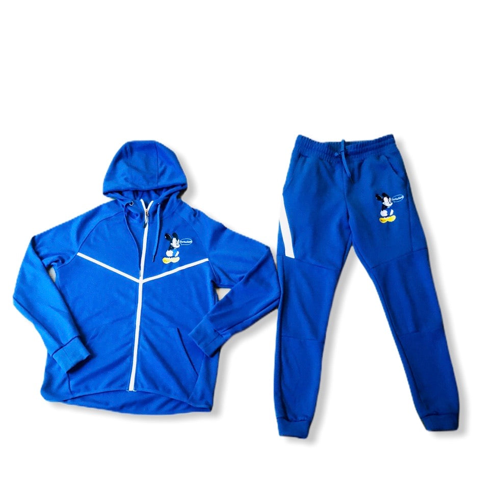 Custom Royal Blue "Are you dumb"  Mickey Mouse Tech Suit 